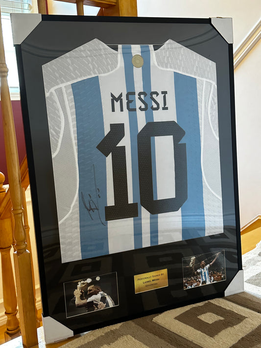 Lionel Messi Argentina - Signed & Framed Shirt/Jersey - VIDEO PROOF