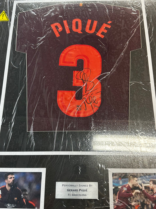Gerard Pique Fc Barcelona - Signed & Framed Shirt/Jersey - With Proof