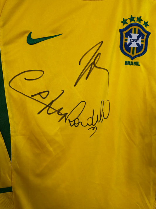 Ronaldo, Roberto Carlos & Cafu Brazil - Signed Shirt/Jersey - With Proof
