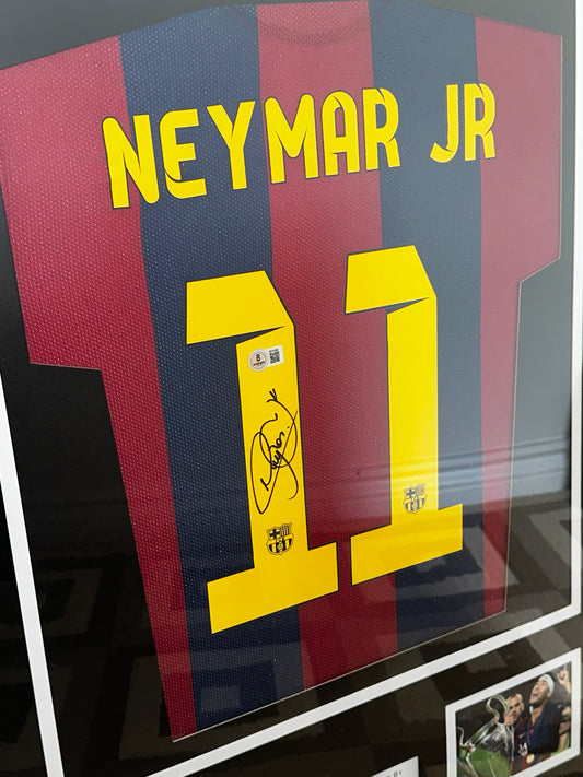 Neymar Jr Fc Barcelona - Signed & Framed Shirt/Jersey - BECKETT COA