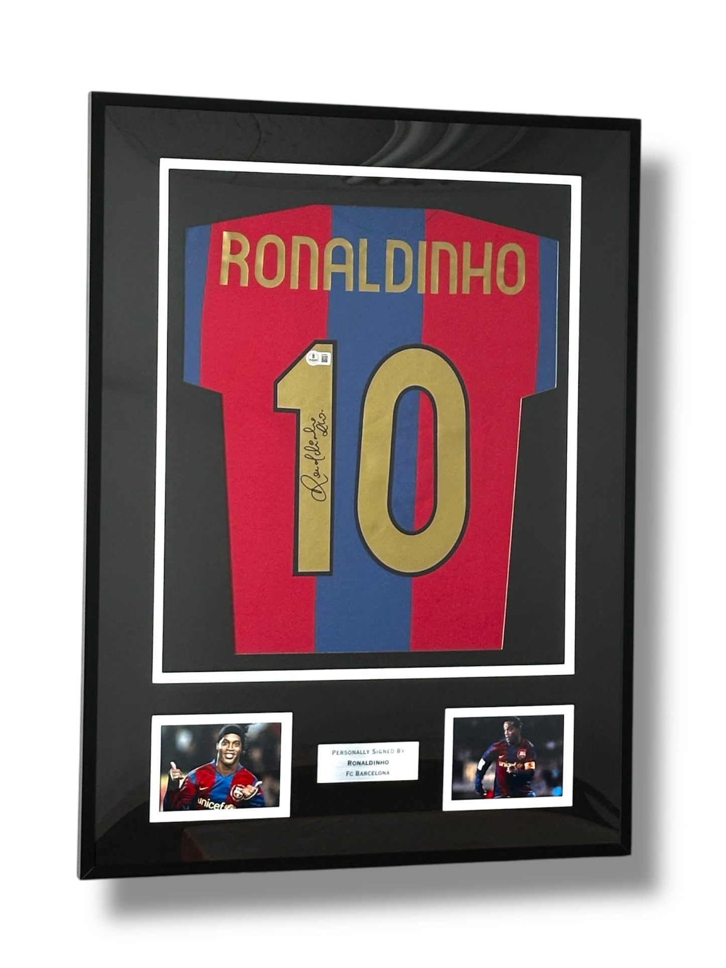 Ronaldinho Fc Barcelona - Signed & Framed - BECKETT COA