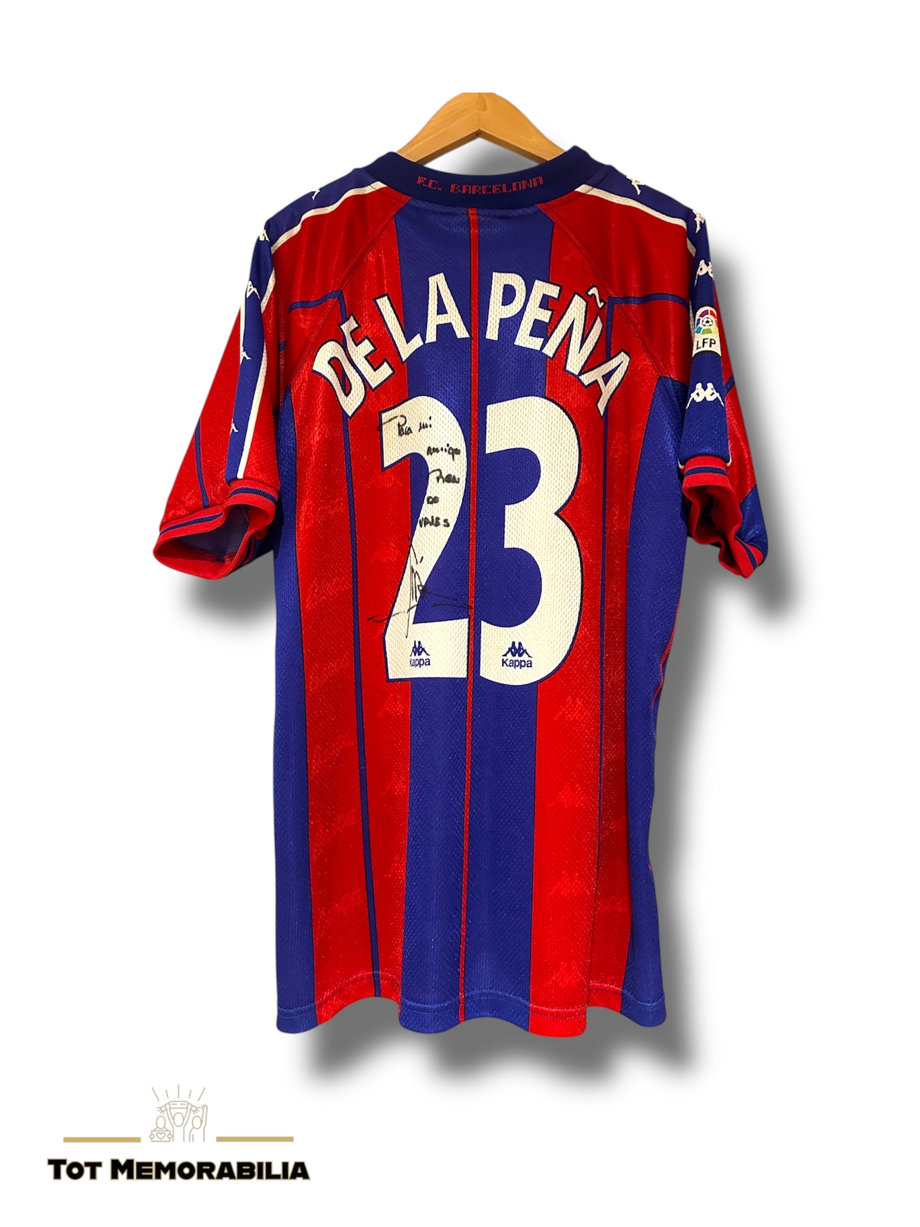 De La Peña Fc Barcelona - Match Worn & Signed Shirt/Jersey – Tot 