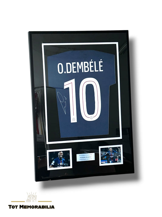 Ousmane Dembele PSG - Signed & Framed Shirt/Jersey - With Proof