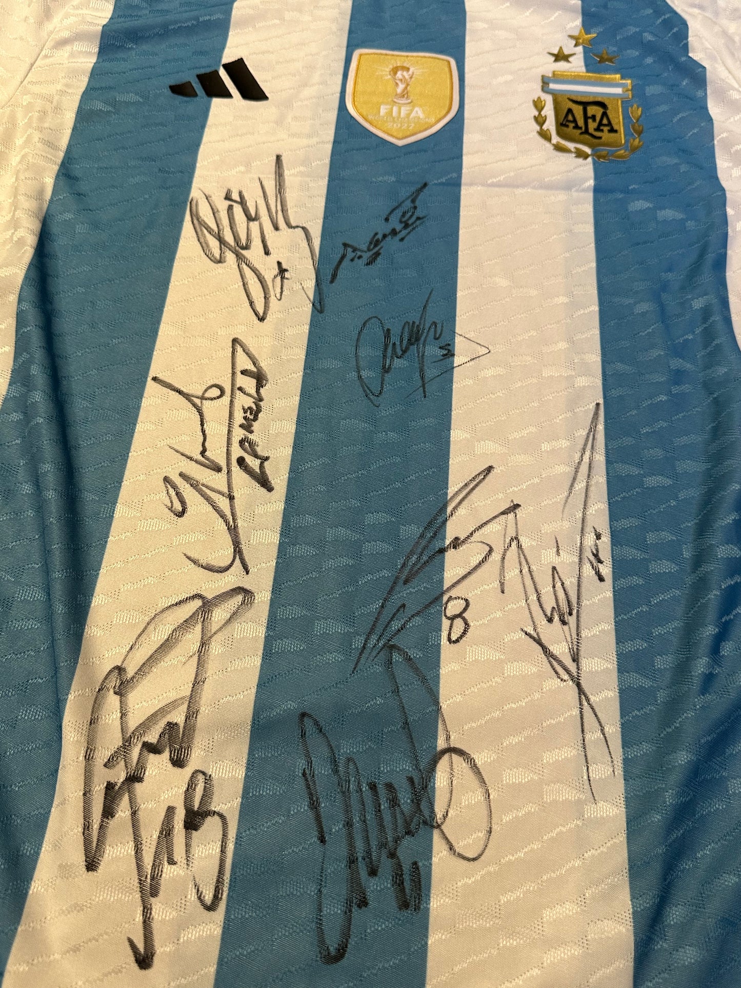 Argentina Squad Signed World Cup Winners Shirt/Jersey With Video Proof