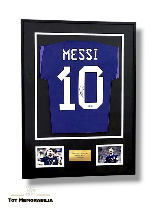 Lionel Messi Argentina - Signed & Framed Shirt/Jersey - With Beckett LOA