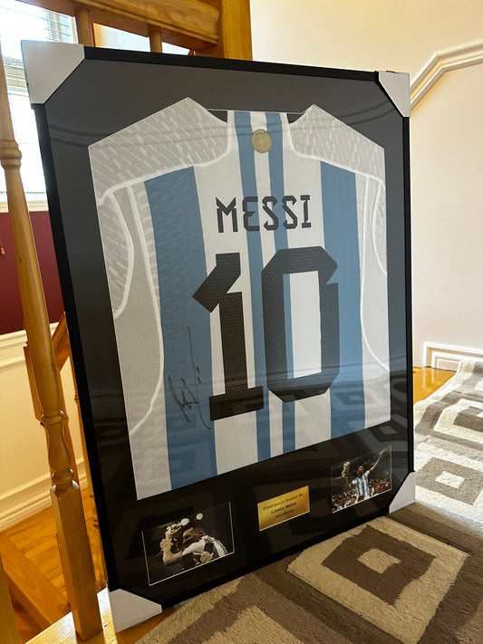 Lionel Messi Argentina - Signed & Framed Shirt/Jersey - VIDEO PROOF