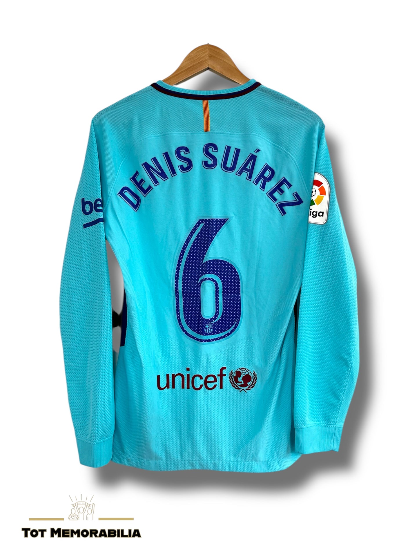 Lionel Messi, Suarez, Iniesta & Co Fc Barcelona - Denis Suarez Match Issued & Signed Shirt/Jersey