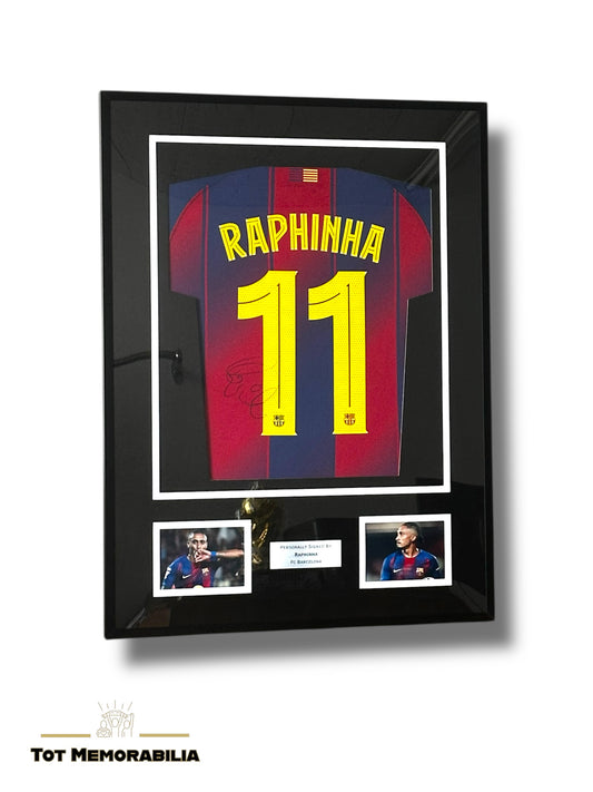 Raphinha Fc Barcelona - Signed & Framed Shirt/Jersey - With Proof