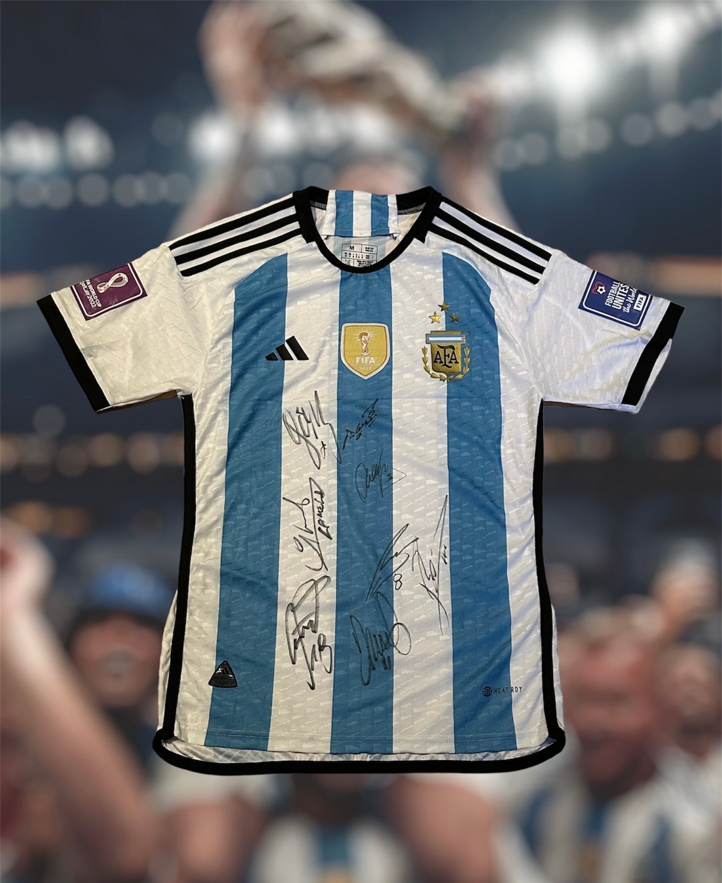 Argentina Squad Signed World Cup Winners Shirt/Jersey With Video Proof