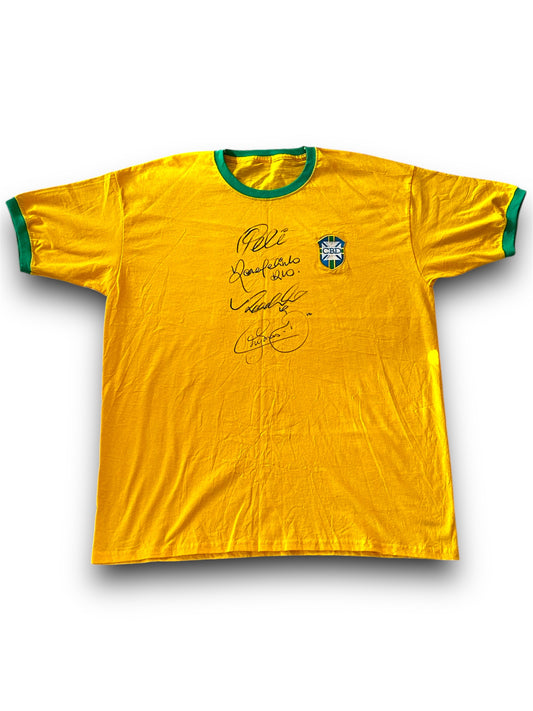 Pele Neymar Ronaldo Ronaldinho Brazil - Signed Jersey/Shirt - Beckett COA