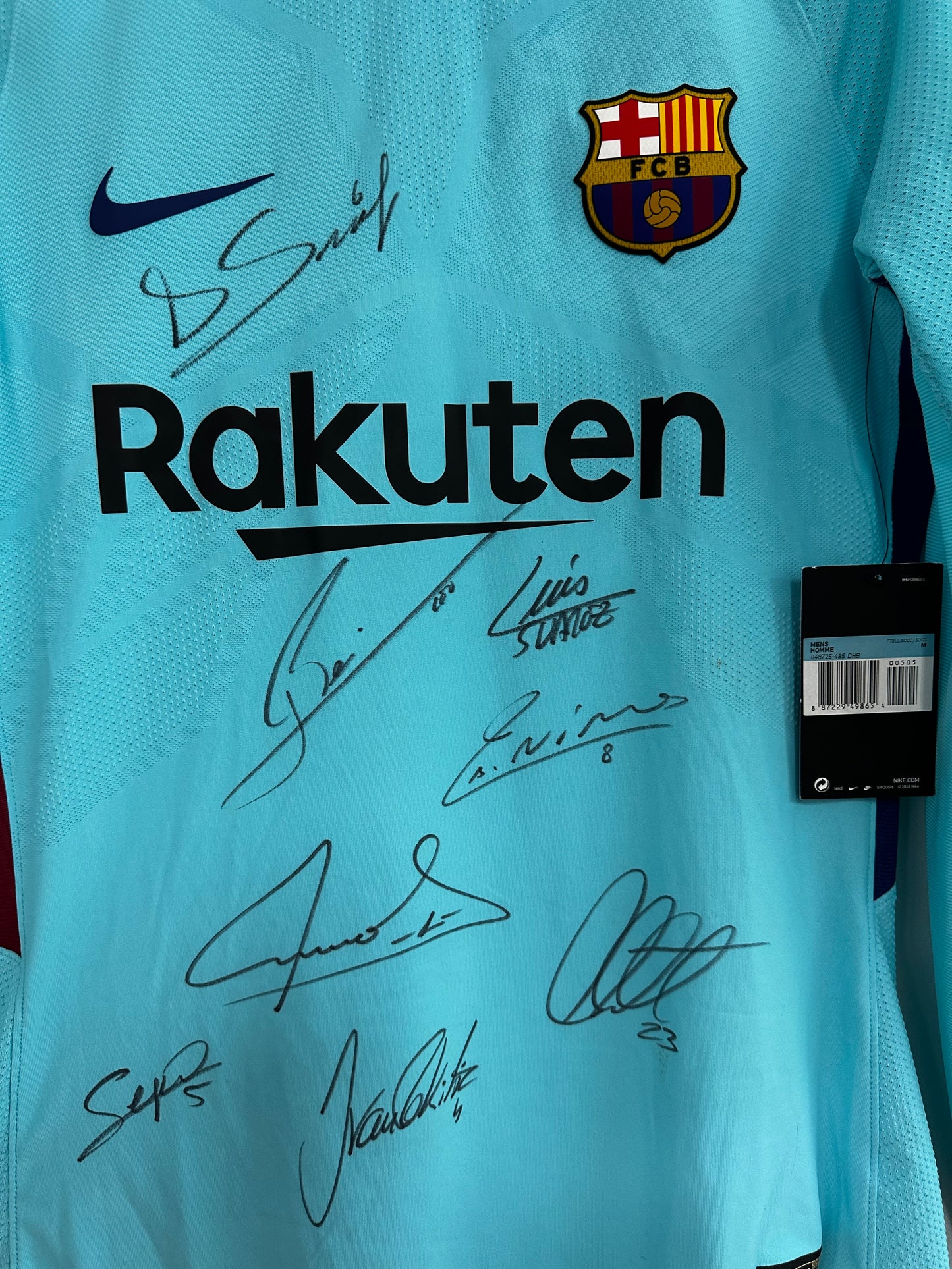 Lionel Messi, Suarez, Iniesta & Co Fc Barcelona - Denis Suarez Match Issued & Signed Shirt/Jersey