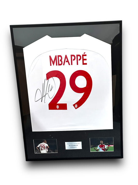 Kylian Mbappe AS Monaco - Signed & Framed Shirt/Jersey - VIDEO PROOF