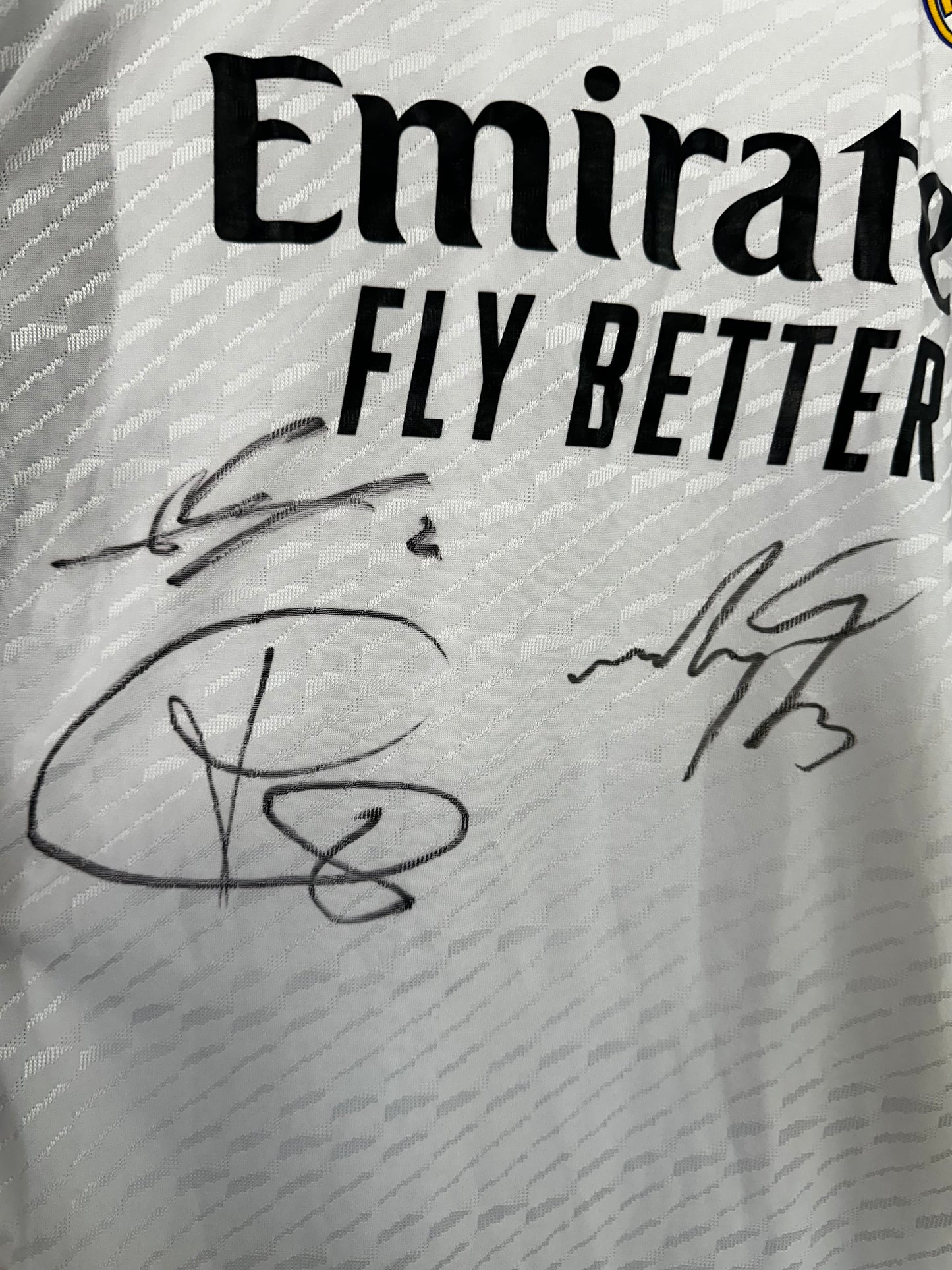 Toni Kroos, Carvajal & Lunin Real Madrid - Signed Shirt/Jersey - Proof
