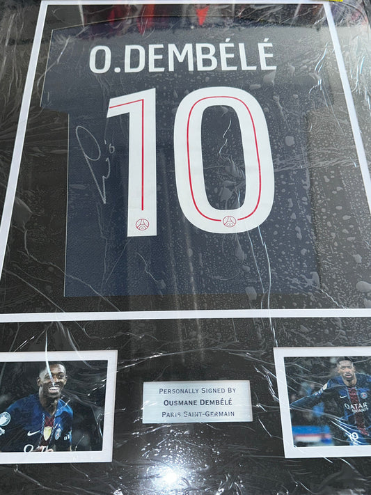 Ousmane Dembele PSG - Signed & Framed Shirt/Jersey - With Proof