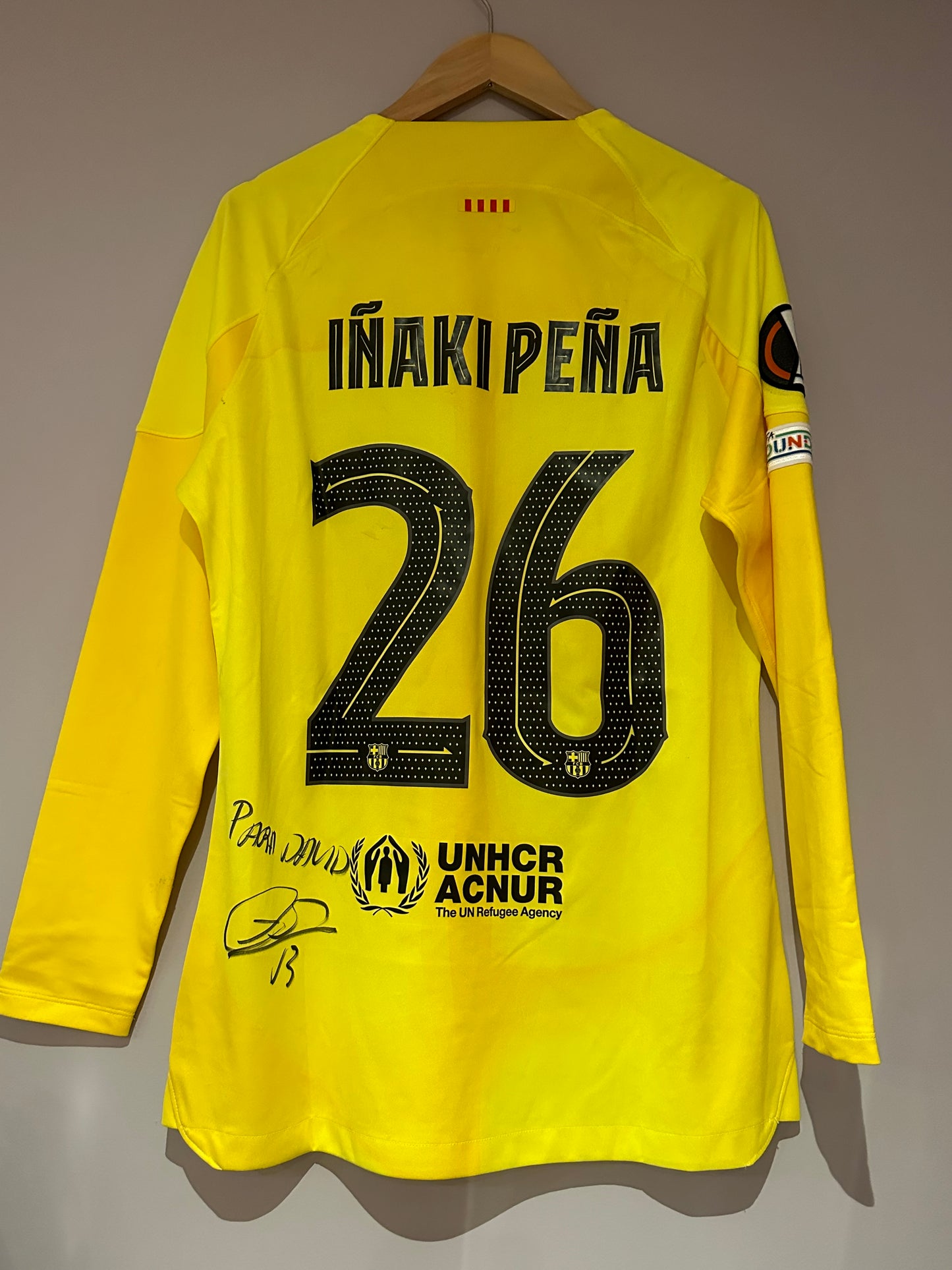 Fc Barcelona match issued shirt of Iñaki Peña vs Manchester United