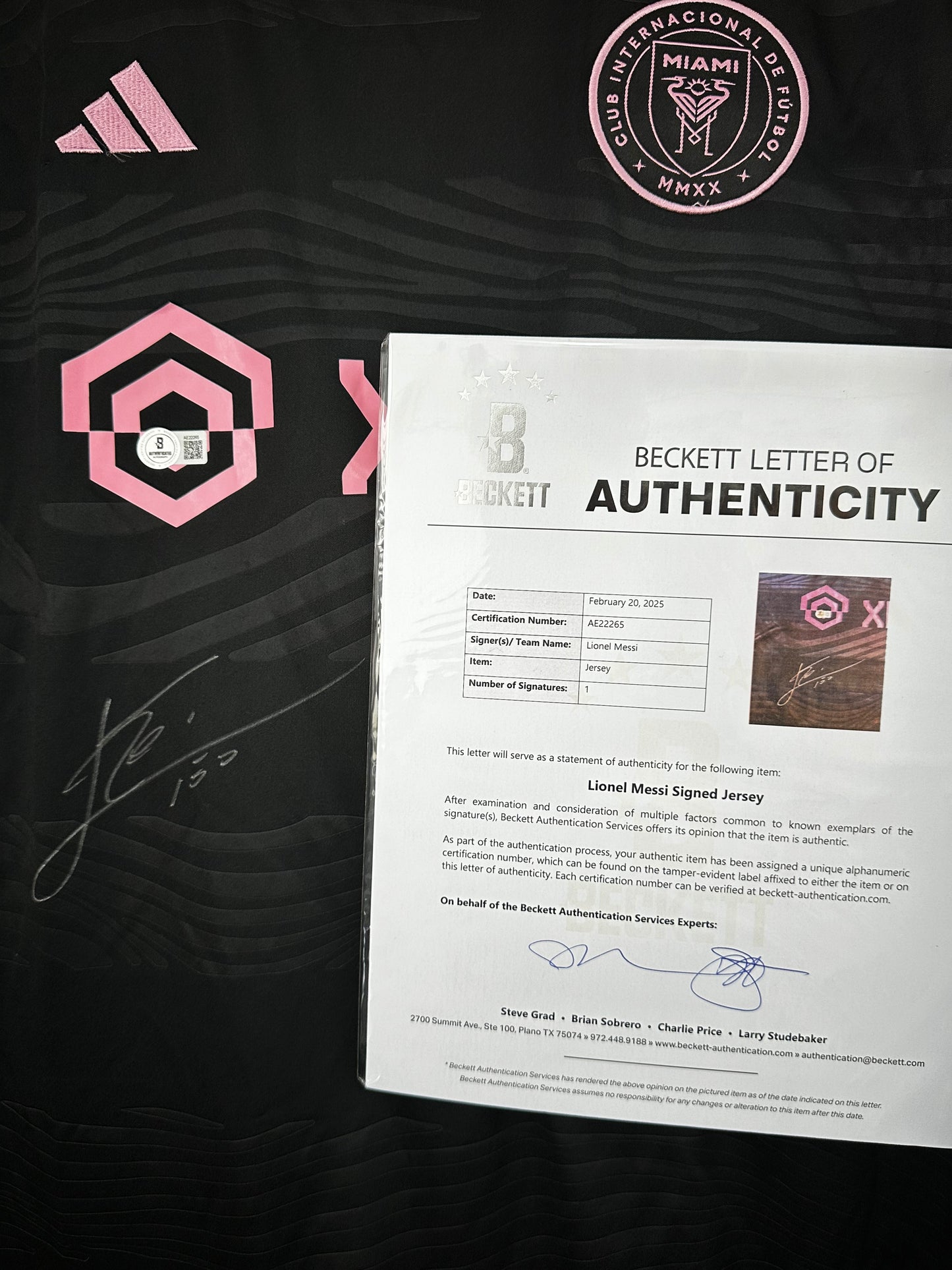 Lionel Messi Inter Miami CF - Signed Shirt/Jersey - Beckett LOA