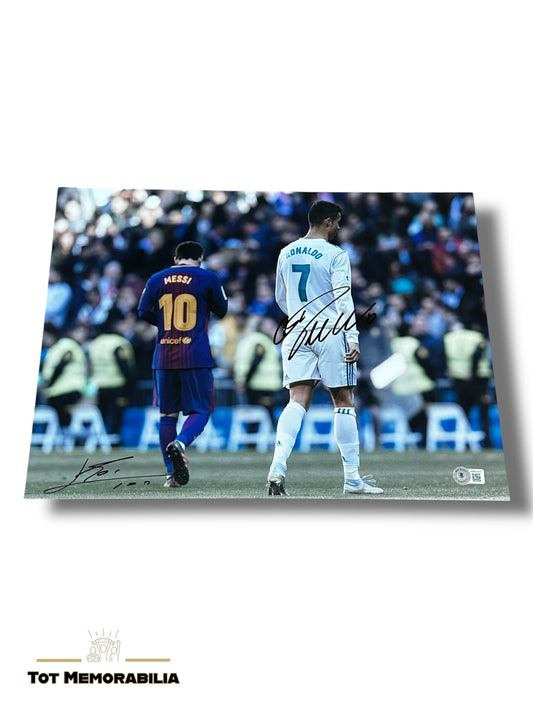 Cristiano Ronaldo & Lionel Messi  - Dual Signed 12x16 Photo - BECKETT COA