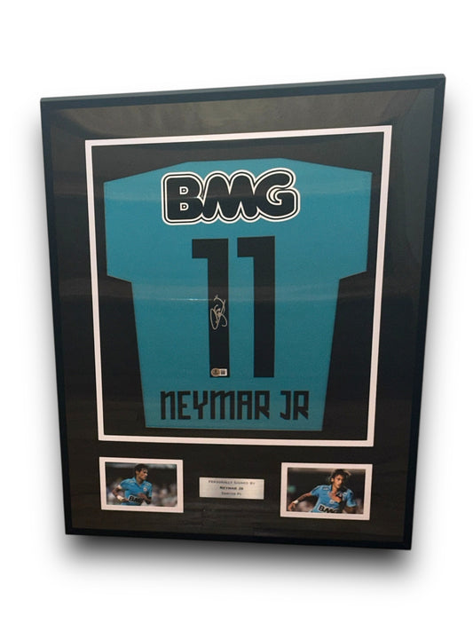 Neymar Jr Santos Fc - Signed & Framed Shirt/Jersey - BECKETT COA