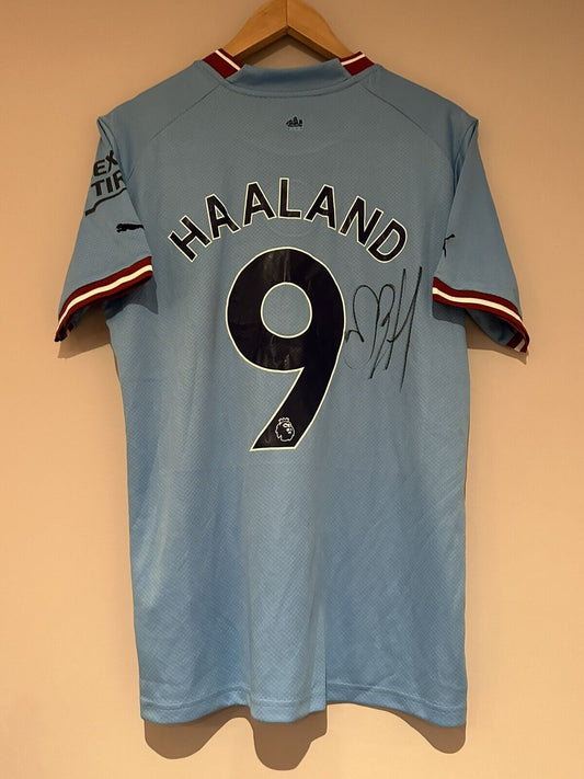 Erling Haaland Signed Manchester City Treble Winners Jersey With PHOTO PROOF